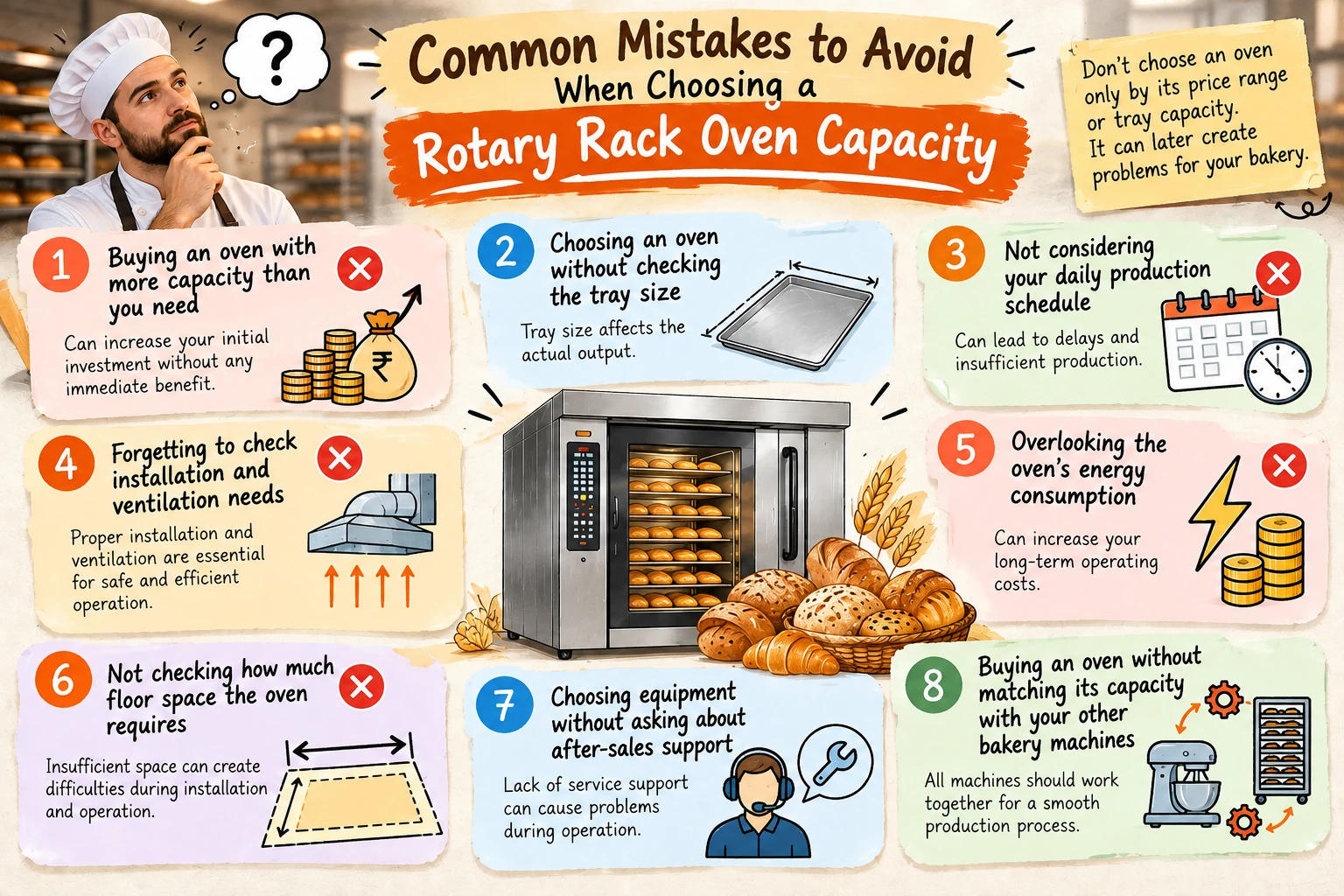 Common mistakes to avoid when choosing rotary rack oven capacity